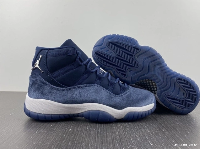 1st Kicks Jordan 11 Navy Velvet AR0715-441 Air WMNS Midnight 0718